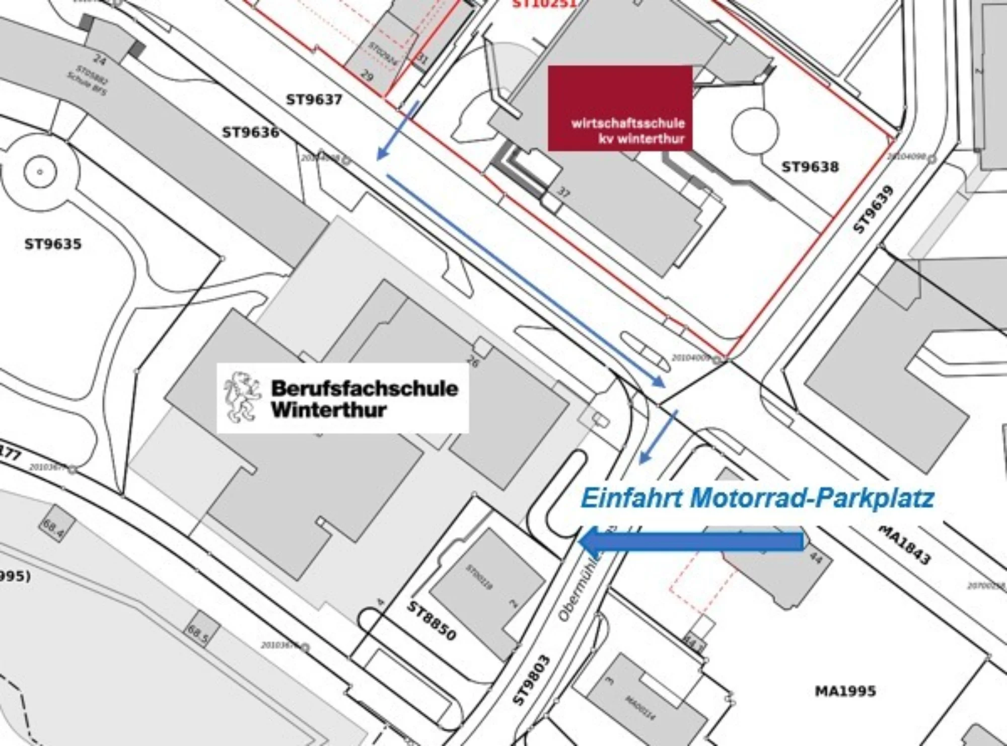 Lageplan motorrad parkplatz 1